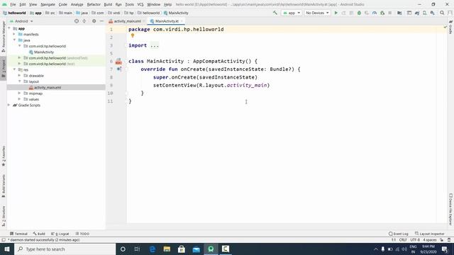 Hello World App In Kotlin Android Studio | Learn Kotlin For Android Studio | ds virdi