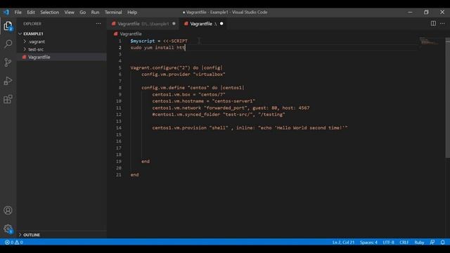Vagrantfile - Provisioning and static IP address allocation