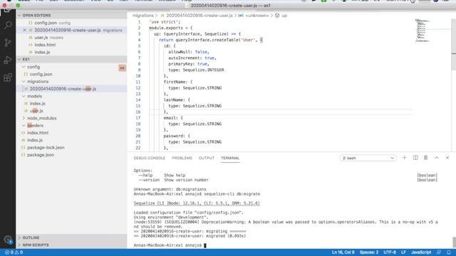 Adding new User Model and test data using sequelize-cli