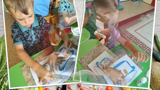 Аппликация на тему "Полезный суп из овощей"