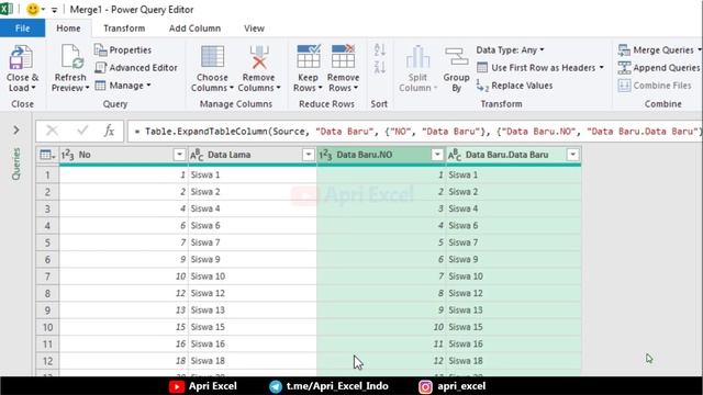 Mencari Data Yang Sama Pada Dua Kolom Excel | Power Query |