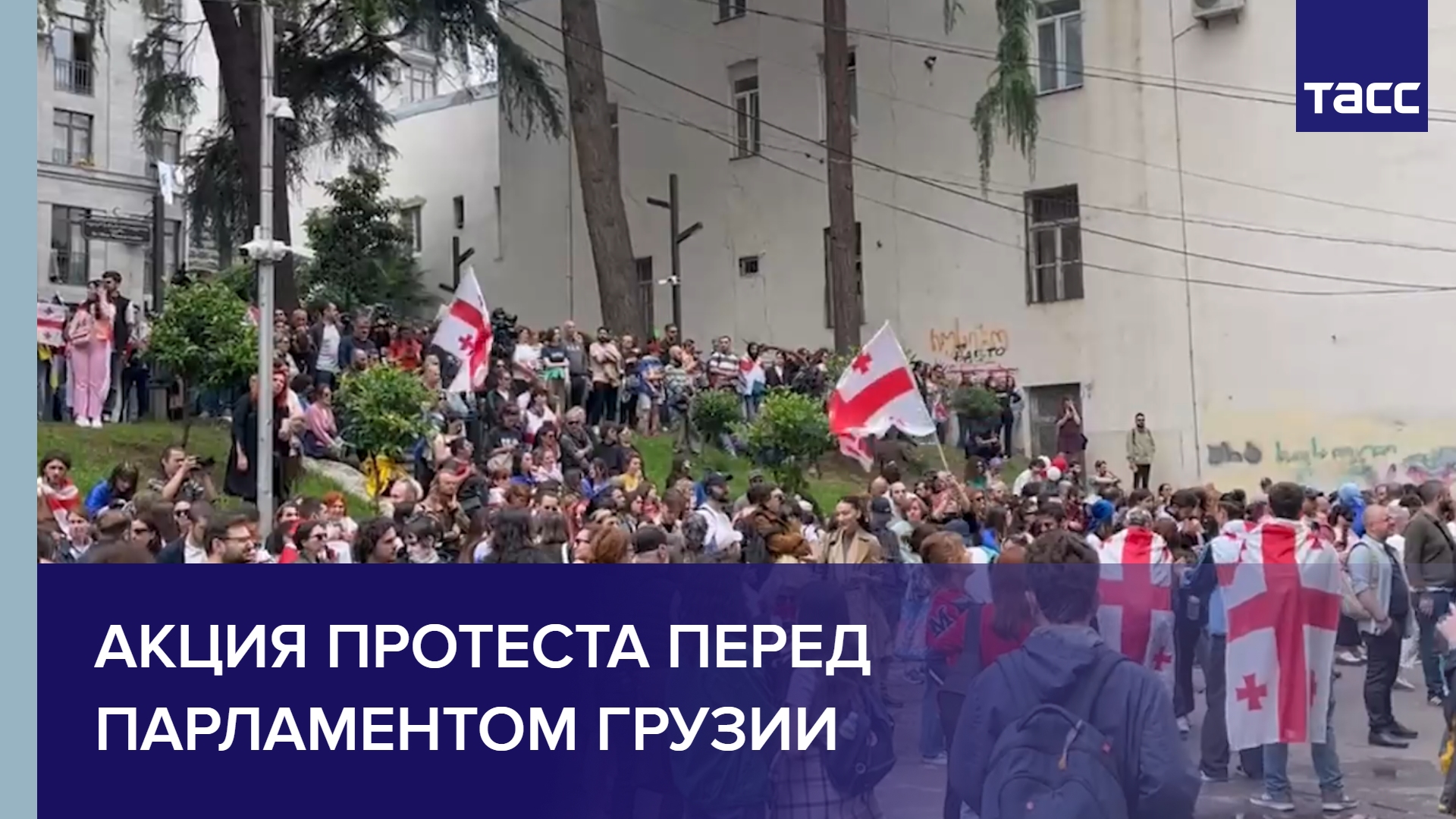 Акция протеста перед парламентом Грузии