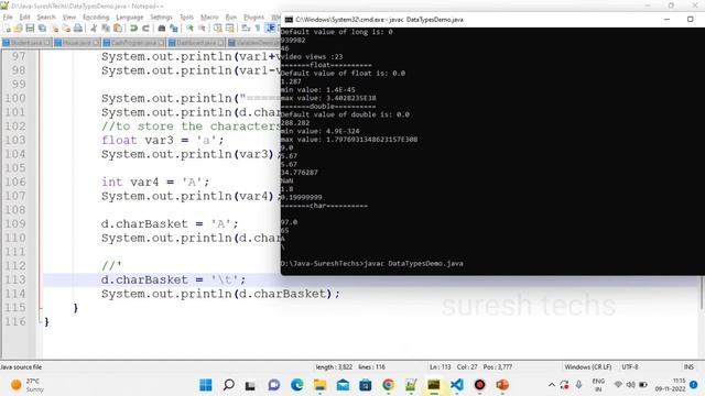 Java In Telugu | Chapter - 24 | char data type in java