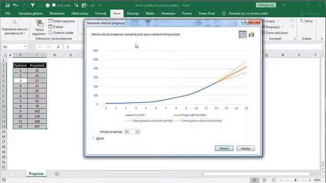 Excel - prognoza trendu