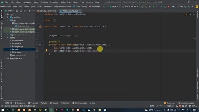 How to play sound with image button click Android Studio