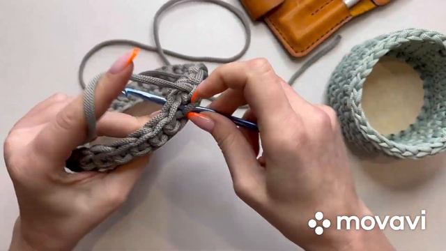 Плотный узор крючком без шва для ваших корзинок  соединение рядов методом хвостика