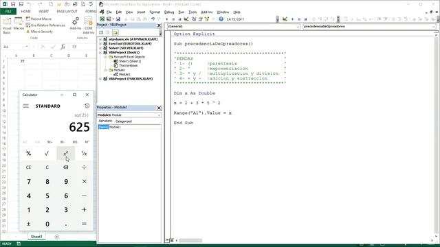 19 VBA Excel 2013 Orden de precedencia de las operaciones aritmeticas