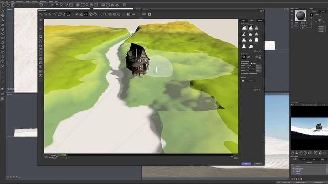 Landscapes in Vue. Creating house in the forest scene. Creating terrain part 1