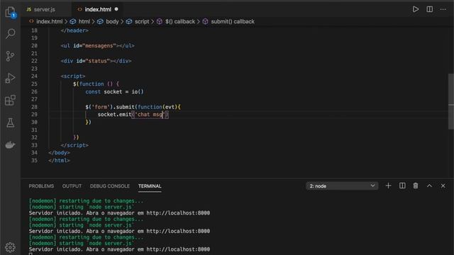10 - Envio de mensagens via WebSocket no front-end