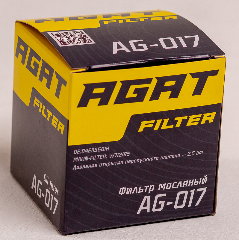 Сравнение масляного фильтра AGATFILTER AG-017 (W712/95) с аналогами