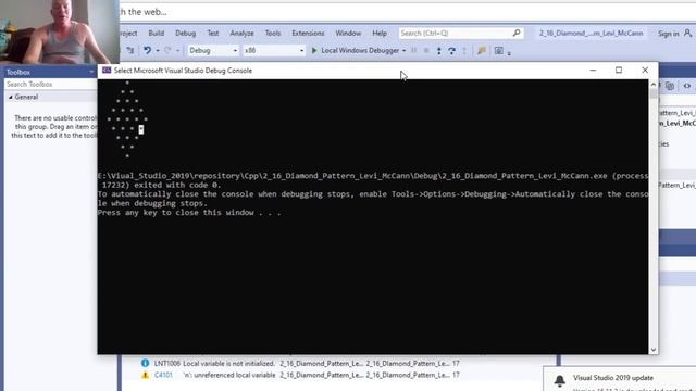 2 16 Diamond Pattern C++