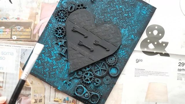 ♡ Steampunk Heart ♡ Mixed Media Canvas - Step by Step Tutorial