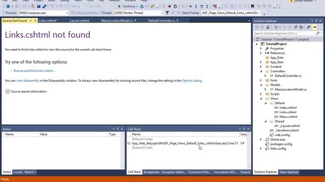 99 ASP .NET MVC - Create Tab for Menu Links and Prepare UI