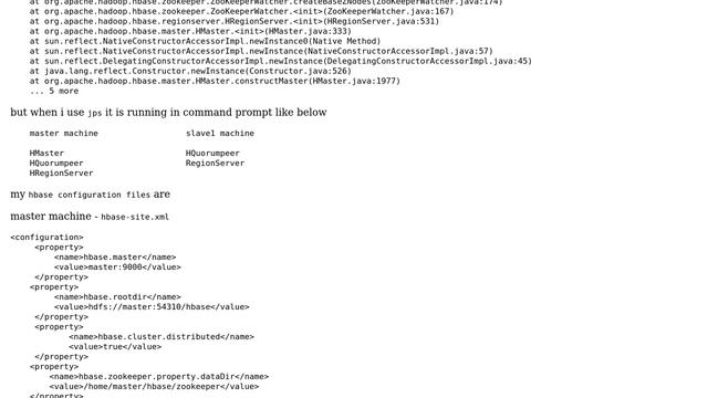 ERROR: Can't get Master address from zookeeper; znode data == null