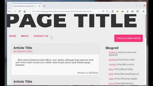 Dark Modes (and Themes!) Using CSS Variables | Filipino Snippet Tutorial