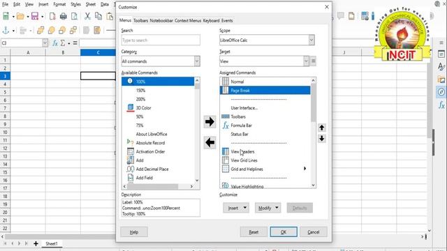 Customize Tools, Menu and Shortcut in Libreoffice Calc {Hindi} | How To Customize Tools in Calc |