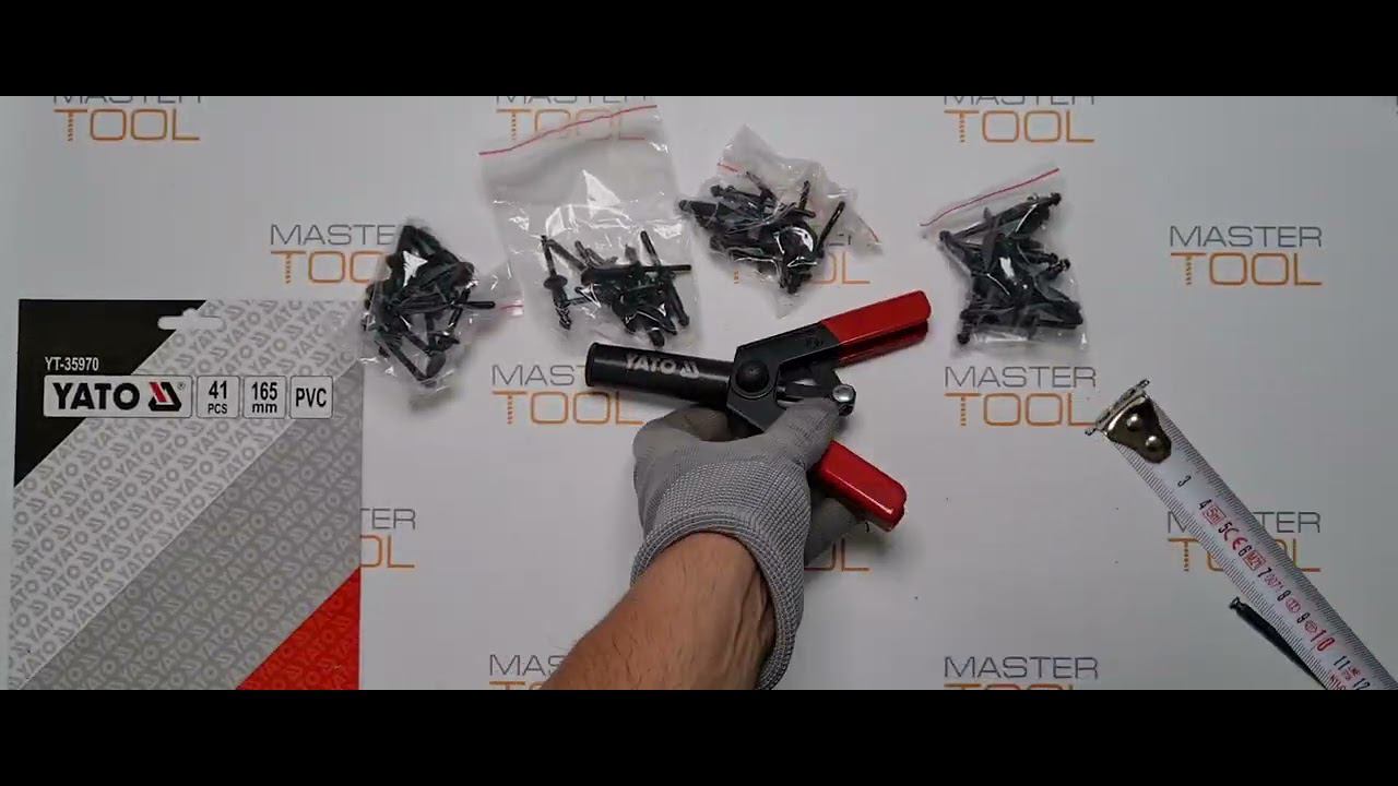 Заклепочник с комплектом пластиковых заклепок 40 шт YATO YT-35970