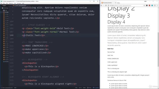 Bootstrap 4 From Scratch With 5 Projects : Headings & Basic Typography