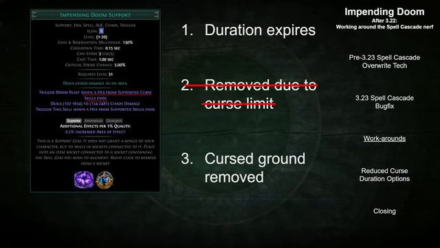 [Outdated] Impending Doom: how to build around the Spell Cascade nerfs in Path of Exile patch 3.23