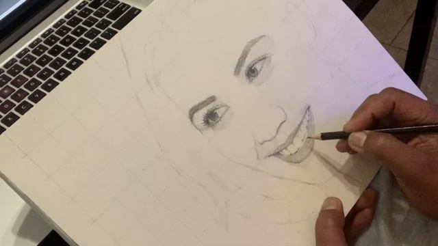 ? ASMR graphite portrait drawing of Carla Dunareanu