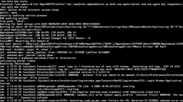 PCWiz's VMWare Leopard Image - -V Boot results