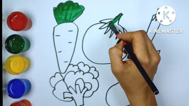 Bolalar uchun sabzavotlarni rasm chizish Drawing vigetables for kids Рисуем овощи для детей
