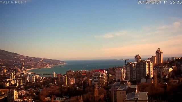 Онлайн Камера - Ялта, Крым. День 2016-12-31 за 7 минут