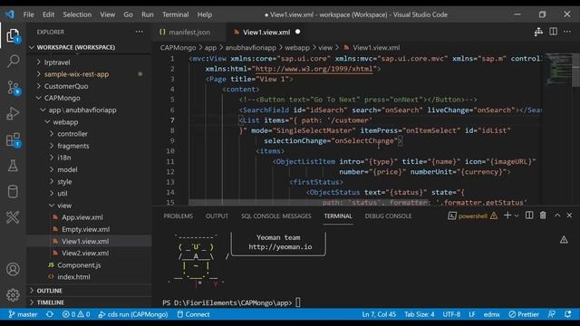 09 SAP CAPM Mongo DB Build First Fiori App | Anubhav Yoeman template | contact@anubhavtrainings.com