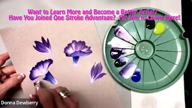 Learn to Paint One Stroke - Practice Strokes With Donna Morning Glories Donna Dewberry 2023