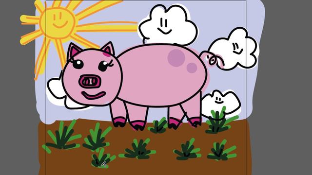 Рисуем свинку детям часть 103