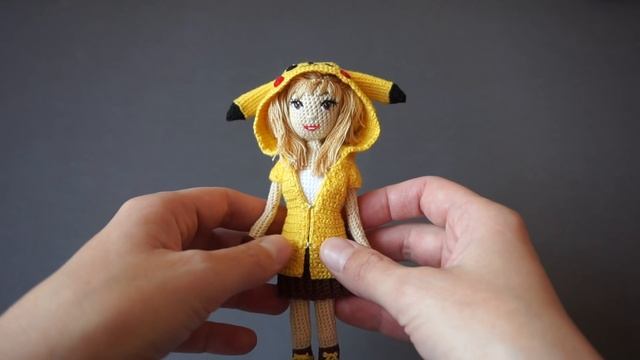 Девушка Пикачу крючком, часть 15. Crochet Pikachu girl, part 15
