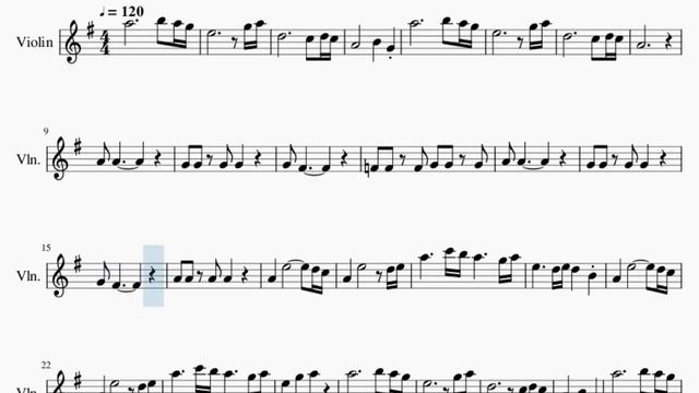 Violin Sheet Music: How to play Naruto Main Theme by Toshio Masuda
