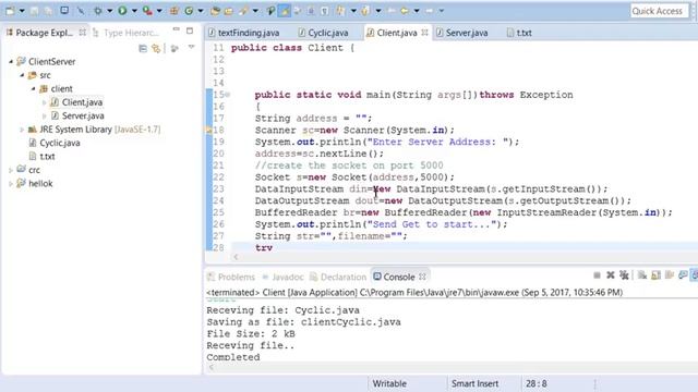 Tcp Ip Client server VTU 2017 lab program part 2