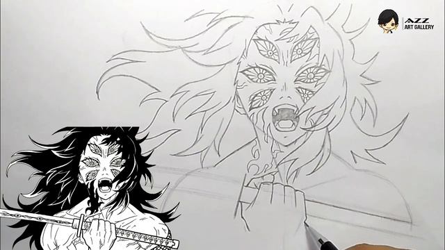 How to draw Kokushibo from Kimetsu no Yaiba