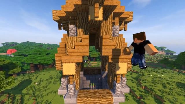 Средневековая башня в Майнкрафт   Как построить  Minecraft