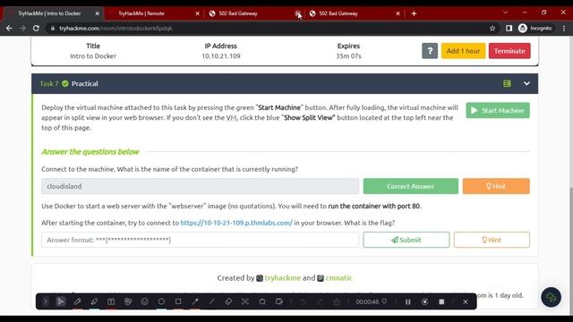 What is the flag? Tryhackme - Intro to Docker