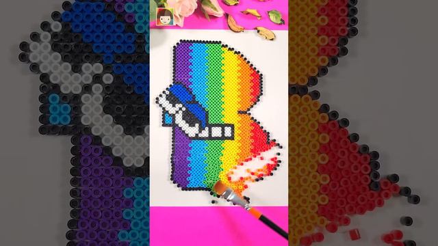 Alphabet lore(A-D) With Beads! Reverse Painting   Oddly satisfying Video #shorts