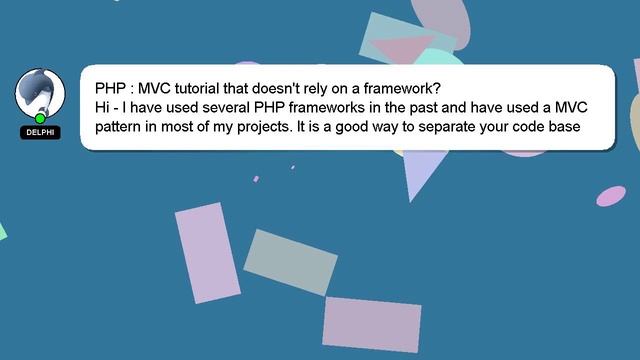 PHP : MVC tutorial that doesn't rely on a framework?