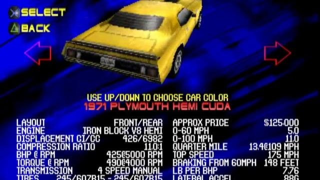 Test Drive 5 - Car Select