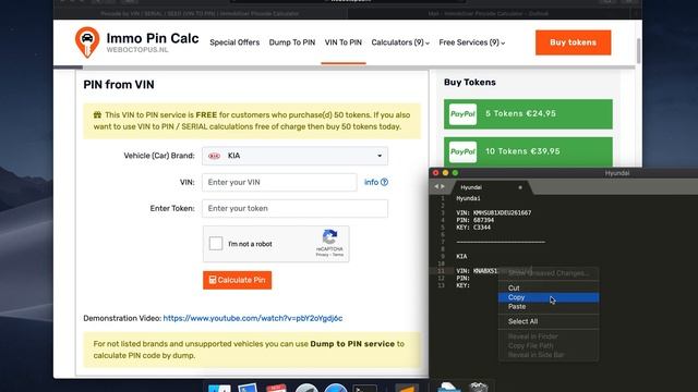 KIA & Hyundai VIN to PIN Code by VIN Calculator - LOCKSMITH AUTO CALCULATE ONLINE