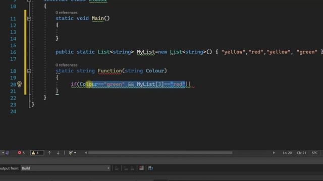 Светофор продолжение C# LIST, FOR LOOP, IF STATEMENT, CONDITIONS