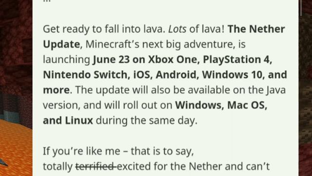 NEW UPDATE MCPE V 1.16.0.68 BETA!! FINAL UPDATE!! NETHER UPDATE OFFICIAL RILIS TANGGAL! #McpeInfo