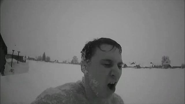 Баня.зима. снег. Холод.