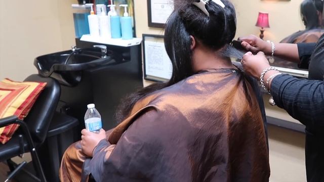 First time going to a salon in 8 years! | Curly to Straight | SILK PRESS ON NATURAL HAIR