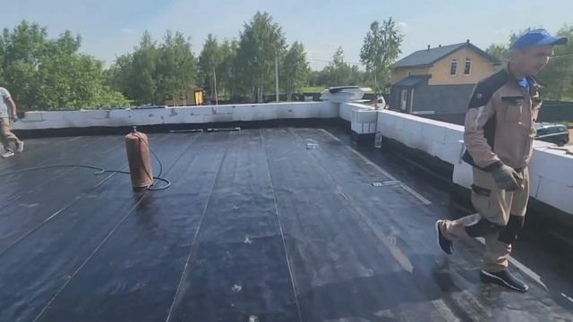 ? Строим дом из газобетона. Часть 11 | Плоская кровля | Дневник строительства дома