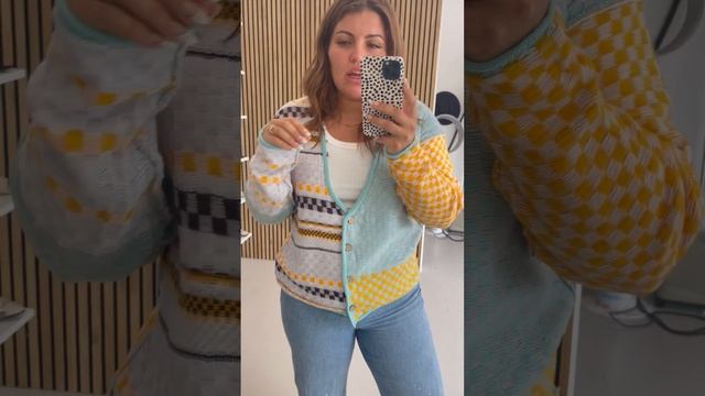 The Lazlo Patchwork Cardigan in Blue + Yellow Multi