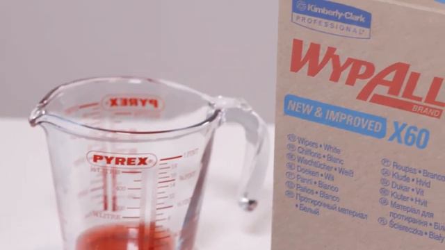WypAll® X60 Протирка в сравнении с тряпками - убедитесь в превосходной впитывающей способности WypAl