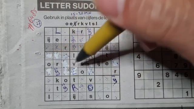 (#6485) Tuesday. ? Letter Sudoku puzzle. Bonus Extra edition. 05-23-2023 Extra part 1 of 3