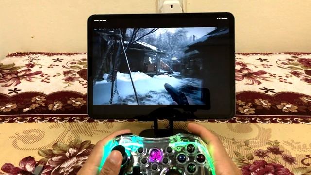 Resident Evil Village Playing 60FPS On IPad Pro With RGB Controller