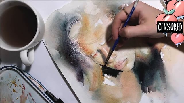 Рисую акварелью по-сырому| Drawingl С пояснениями